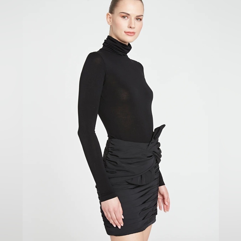 Amur Kehlani‎ Tie skirt Black Rouched *REVOLVE*  NWT Side Zip Mini Skirt - Picture 2 of 15